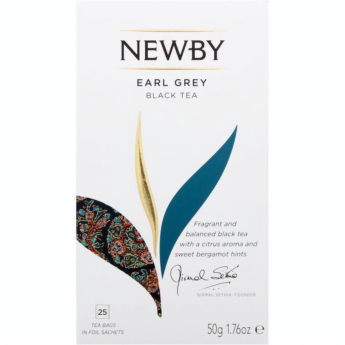 Чай черный Newby Эрл Грей, 25 пакетиков (93832) - фото 1