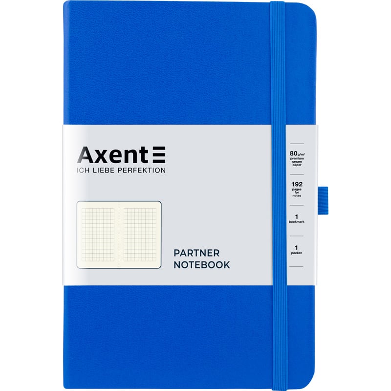 Книга записная Axent Partner A5- в клеточку 96 листов голубая (8201-07-A) - фото 1