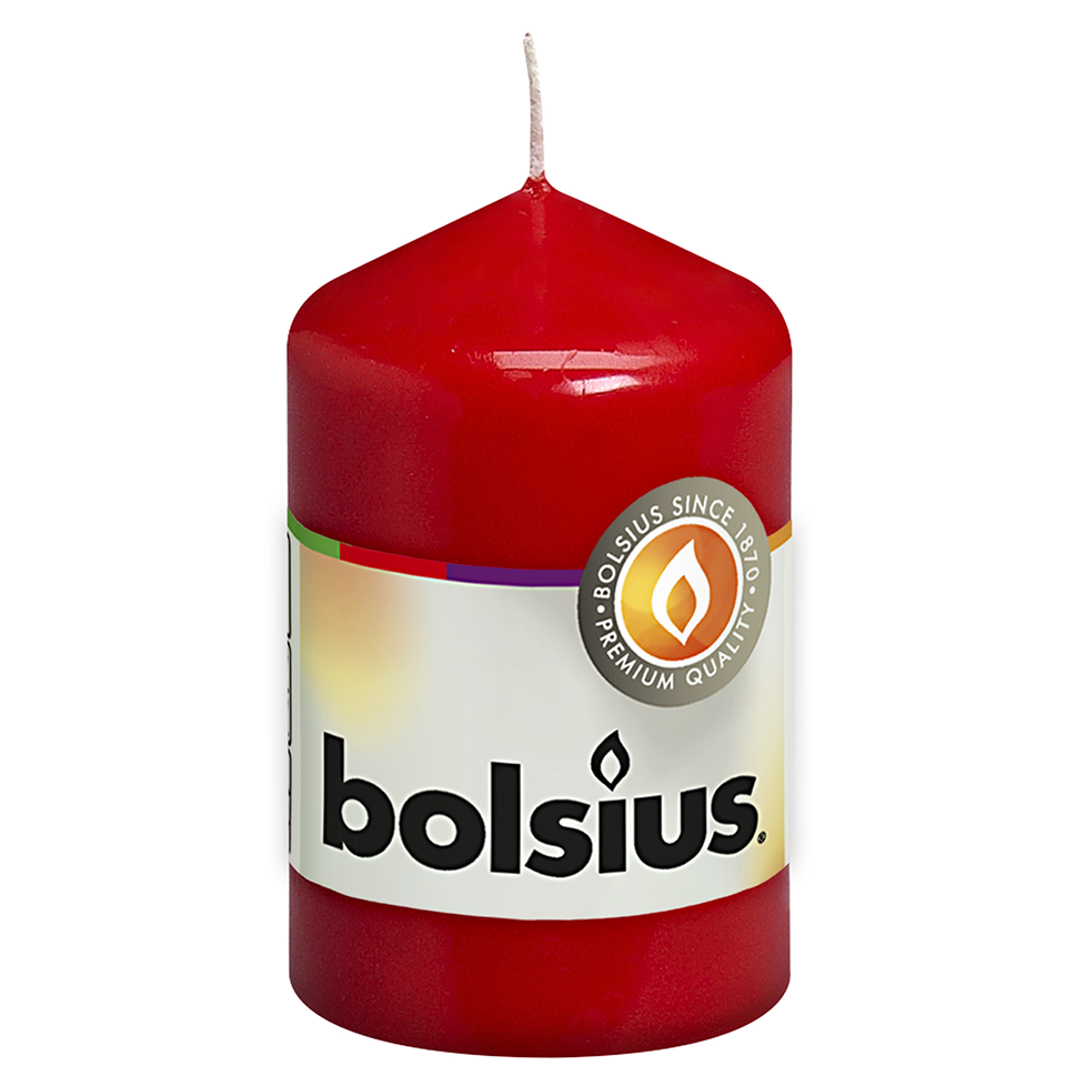 Свічка Bolsius стовпчик, 8х5 см, червоний (200141) - фото 1