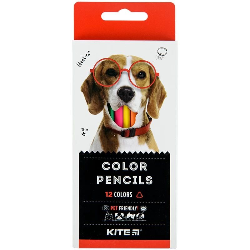 Цветны карандаши Kite Dogs трехгранные 12 шт. (K22-053-1) - фото 1