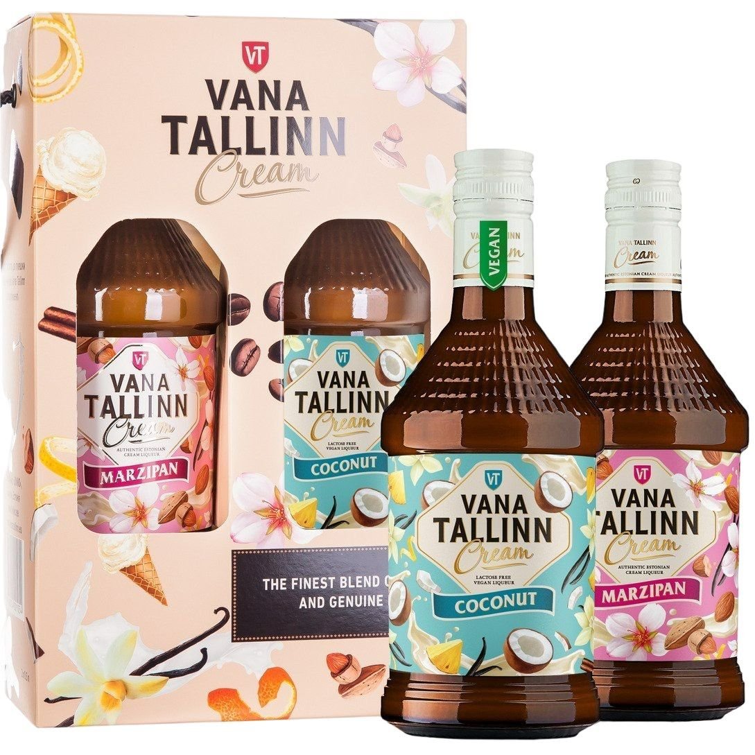 Набор ликеров Vana Tallinn: Ликер Vana Tallinn Coconut, 16%, 0,5 л + Ликер Vana Tallinn Marzipan, 16%, 0,5 л - фото 1