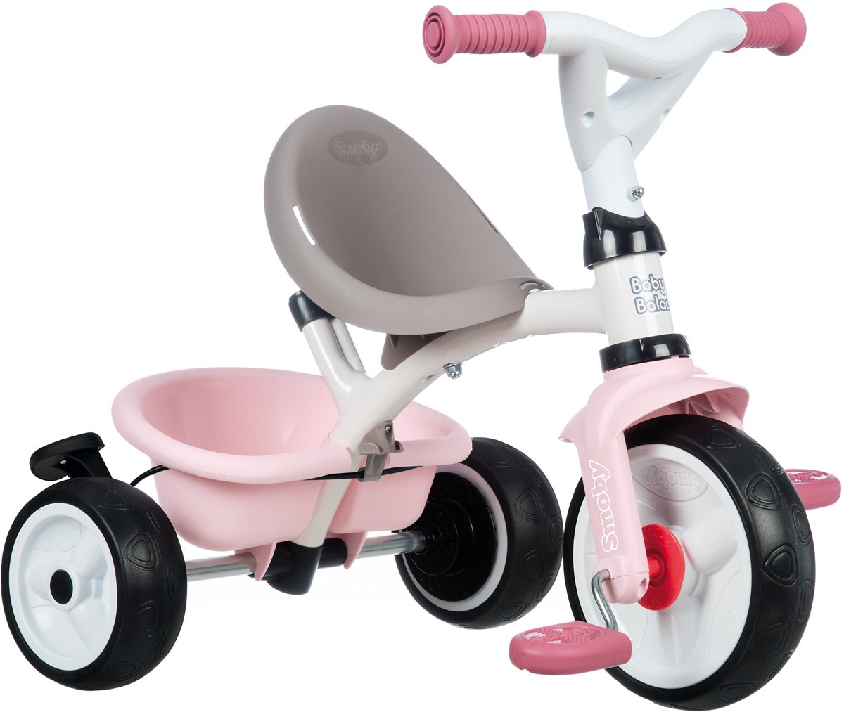 Трехколесный велосипед Smoby Toys с козырьком, багажником и сумкой, розовый (741401) - фото 2