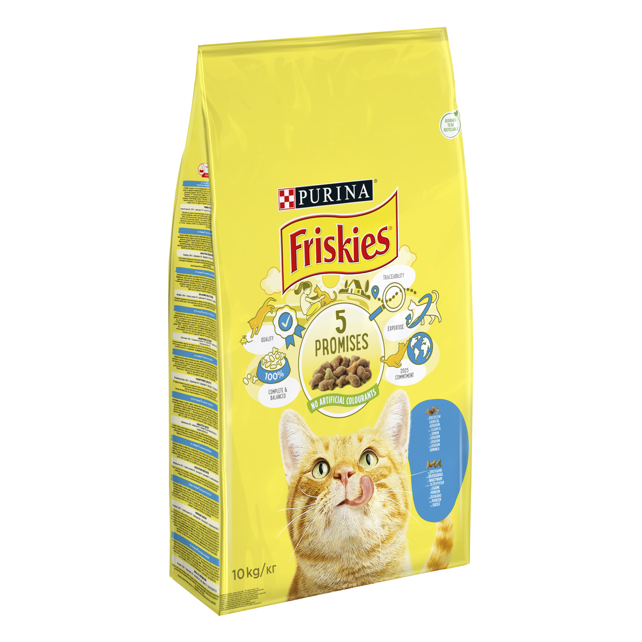 Сухий корм для котів Friskies, з лососем та овочами, 10 кг - фото 1