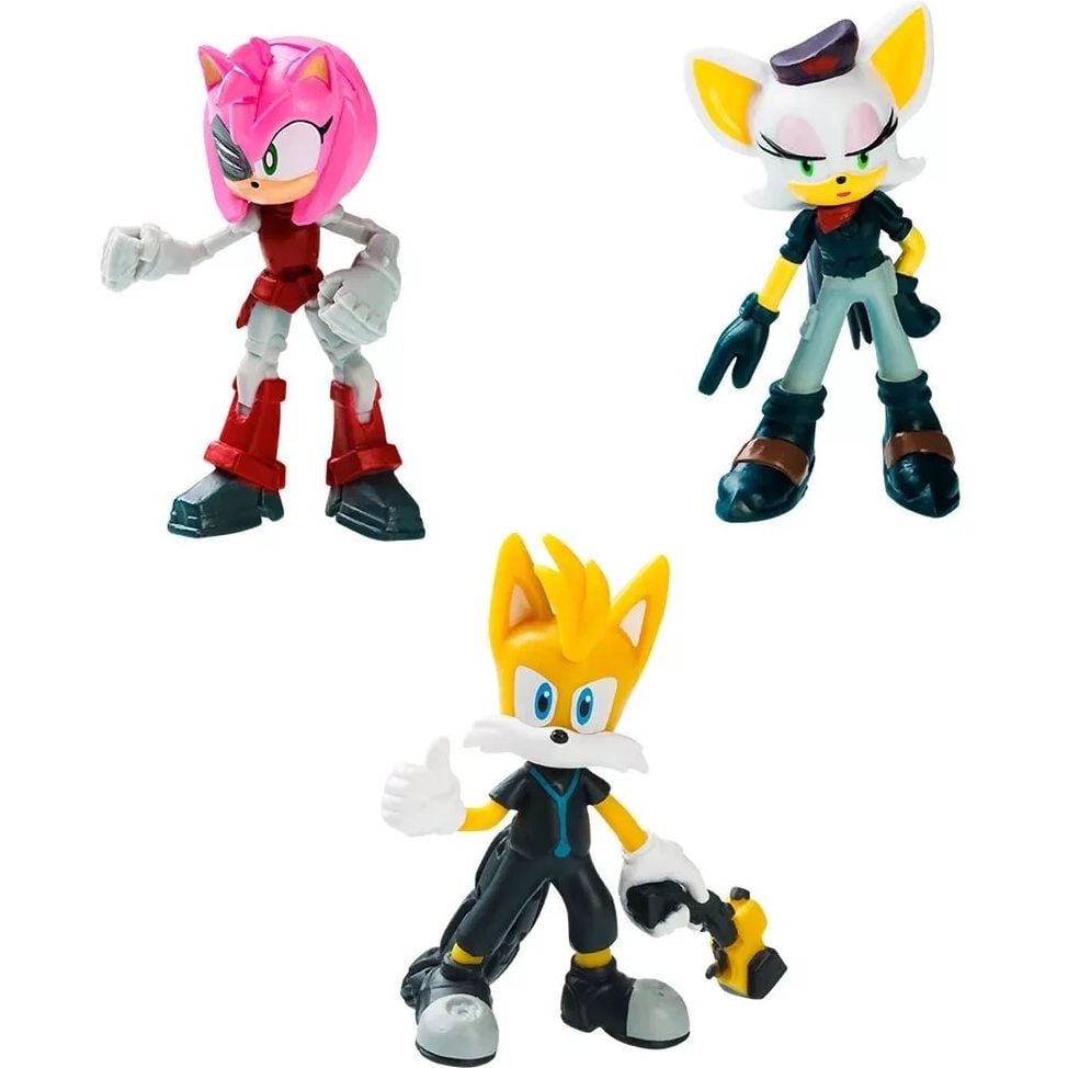 Набір ігрових фігурок Sonic Prime Ребел - Руж, Тейлз, Рості Роуз, 6,5 см (SON2020C) - фото 1