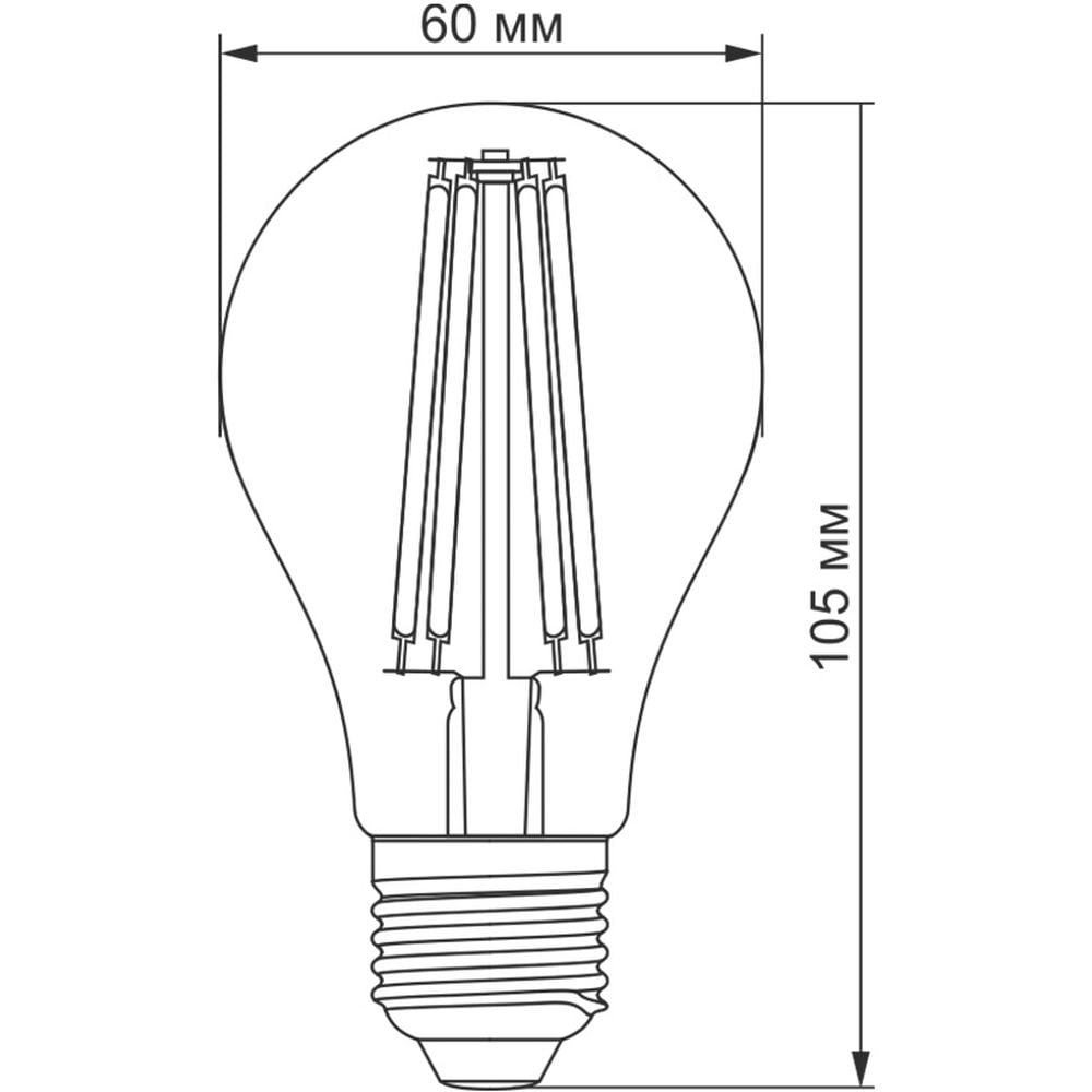 LED лампа Titanum Filament A60 7W E27 2200K бронза (TLFA6007272A) - фото 3