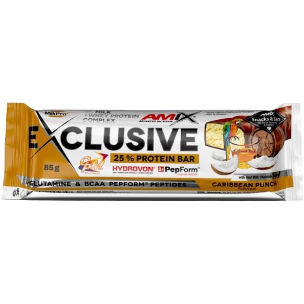 Батончик Amix Exclusive Protein Bar карибський пунш 85 г - фото 1