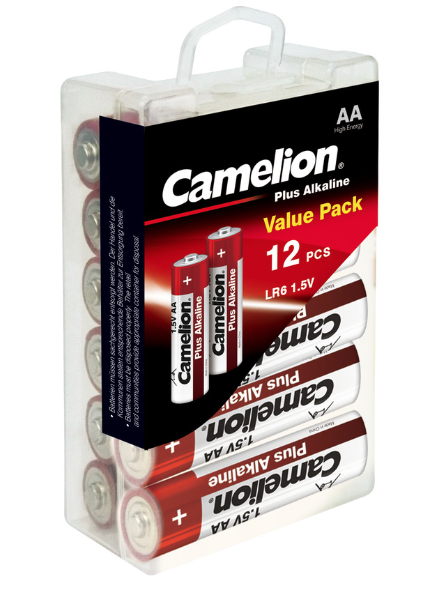 Батарейки пальчиковые Camelion 1,5V AA LR6-PBH12 Plus Alkaline, 12 шт. (LR6-PBH12) - фото 1