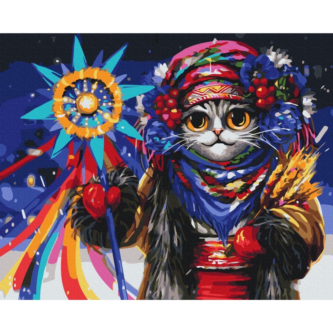 Картина по номерам Кошка Колядница Марианна Пащук Brushme 40x50 см разноцветная 000221399 - фото 1