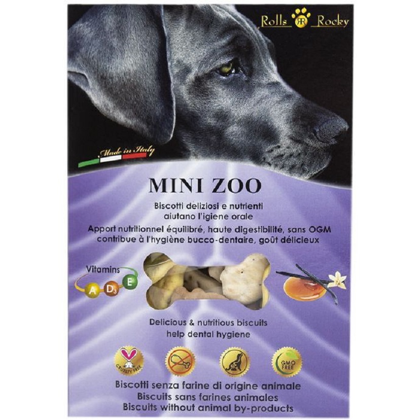 Печенье для собак Rolls Rocky Mini zoo mix с вкусом ванили и карамели 300 г - фото 1