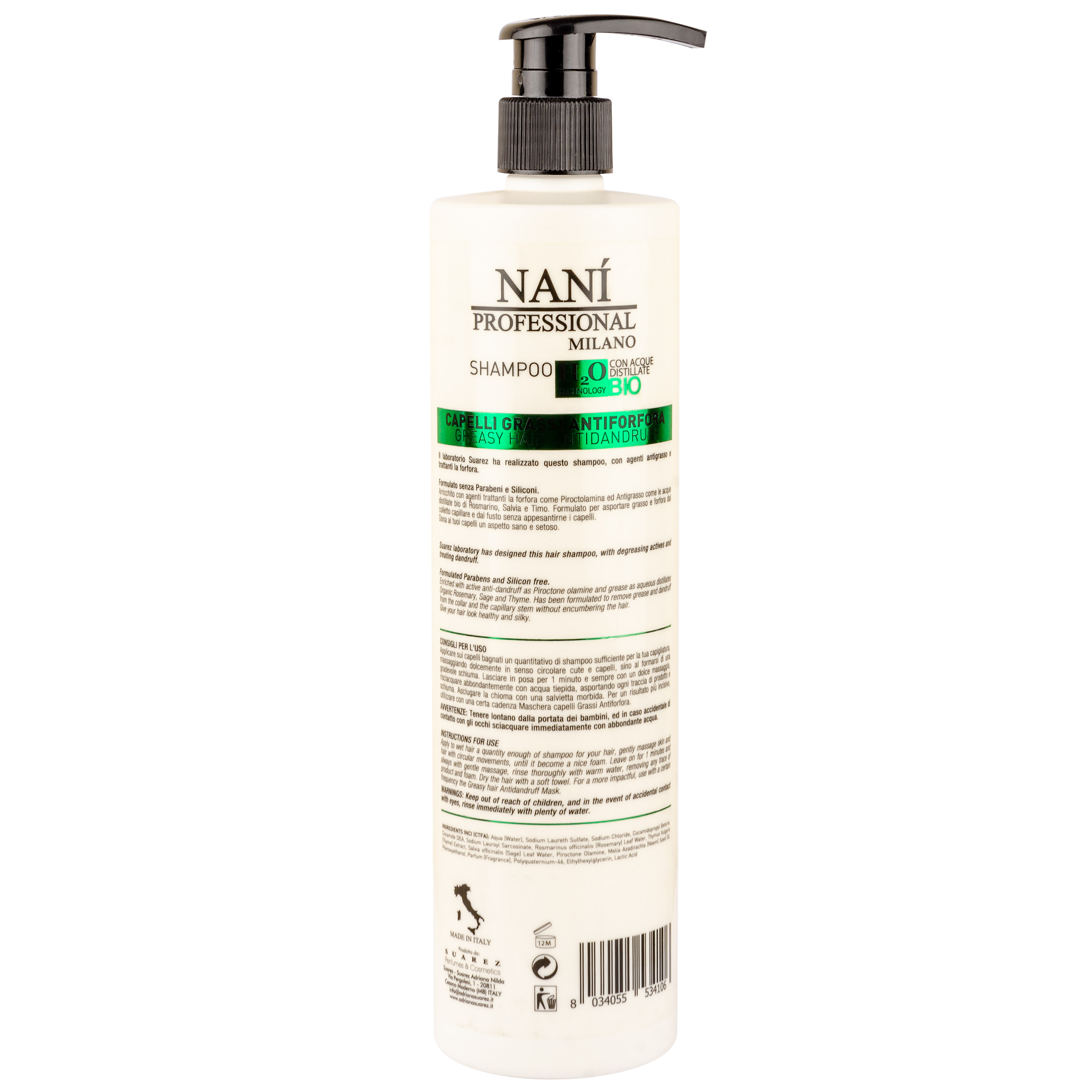 Шампунь Nani Professional, для жирного волосся схильного до лупи, 500 мл (NPSAD500) - фото 2