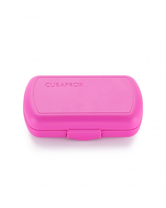 Дорожній набір по догляду за брекетами Curaprox Travel Set Ortho Pink: Розкладна щітка CS5460 + Зубна паста Be You 10 мл + Йоржики + Тревел-кейс - фото 5