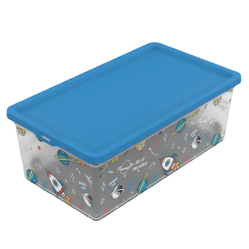 Коробка Qutu Trend Box Space Fun, 5 л, 33,5х19х11,5 см, прозорий з синім (TREND BOX с/к SPACE FUN 5л.) - фото 1