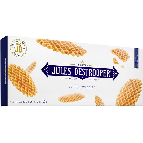 Вафлі Jules Destrooper Butter Waffles вершкові 100 г - фото 1