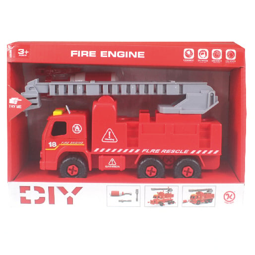 Пожарная машина с лестницей Kaile Toys, с отверткой (KL802-1) - фото 1