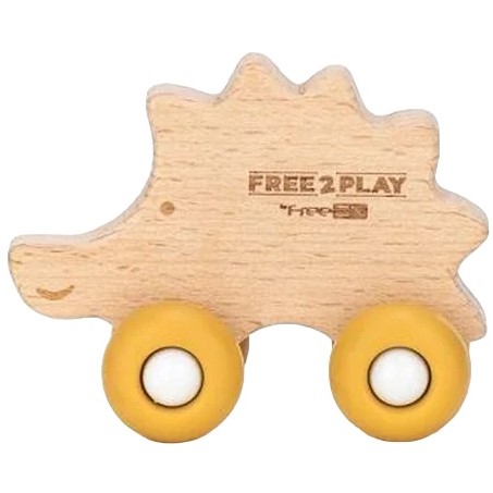 Дерев'яна іграшка FreeON їжачок на силіконових колесах - фото 1