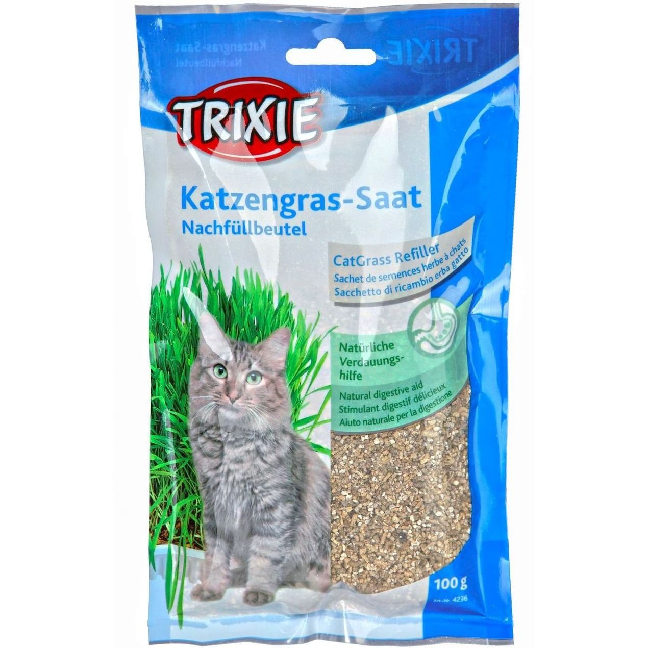 Трава для кошек Trixie семена ячменя, 100 г - фото 1