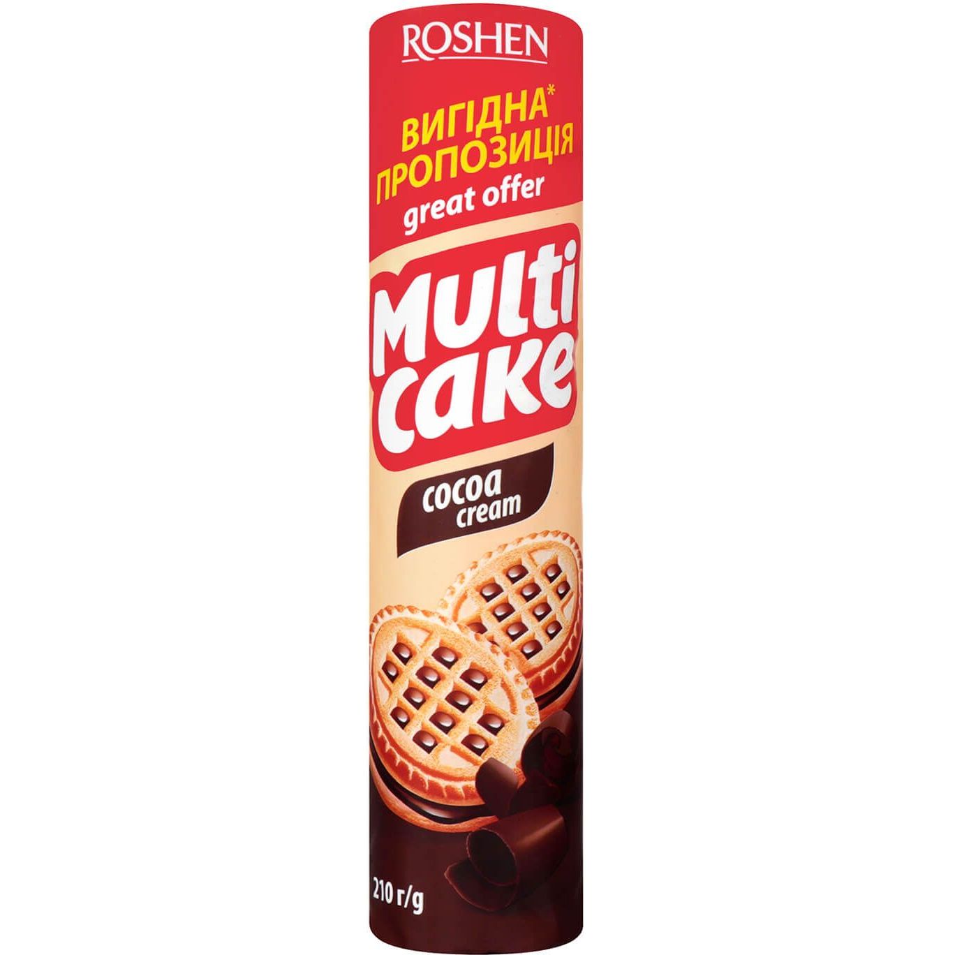 Печенье Roshen Multicake с какао начинкой 210 г (806916) - фото 1