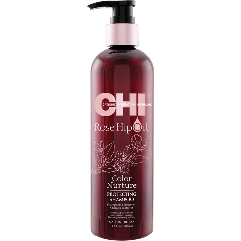 Шампунь CHI Rosehip Oil Color Nurture Protecting для фарбованого волосся, 340 мл - фото 1