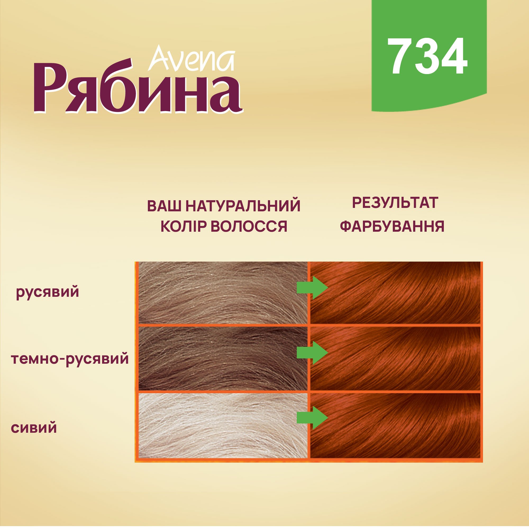 Крем-краска для волос Acme Color Рябина Avena, оттенок 734 (Тициан), 138 мл - фото 2