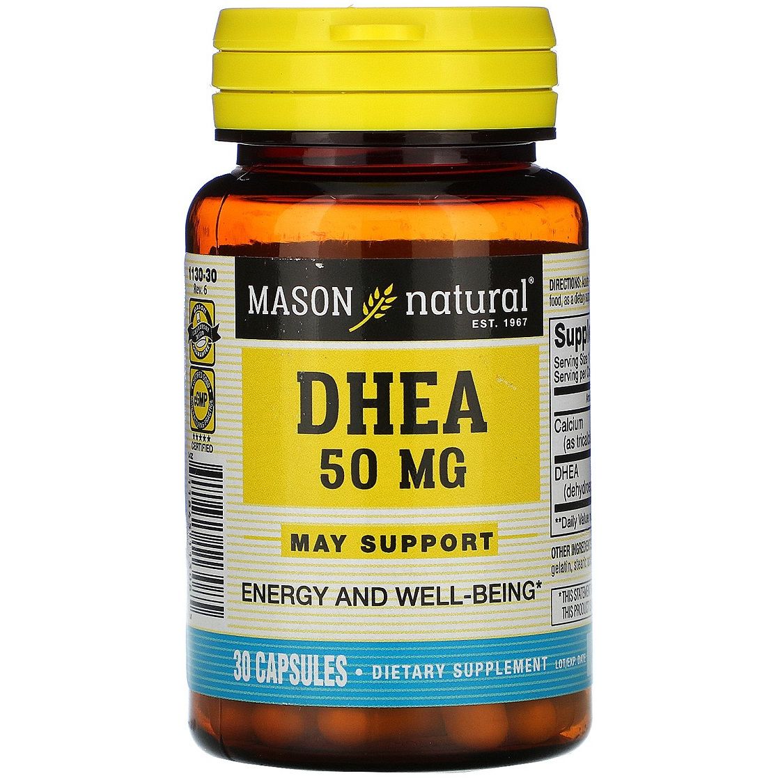 Дегідроепіандростерон Mason Natural DHEA 50 мг 30 капсул - фото 1