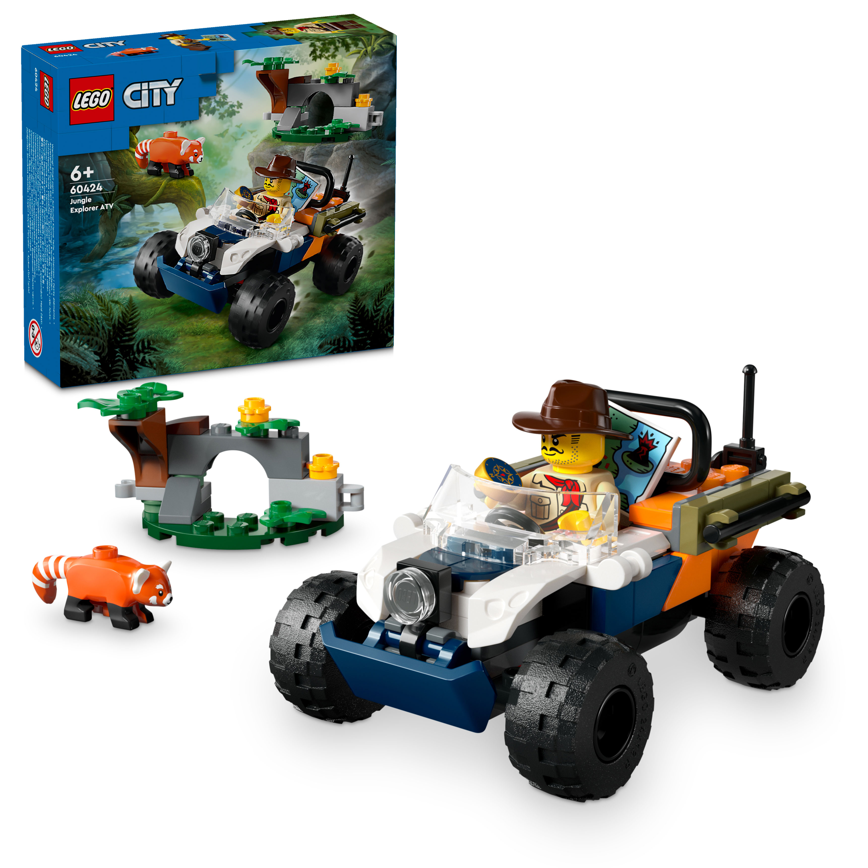 Конструктор LEGO City Квадроцикл для дослідження джунглів Місія Червоної панди 92 деталі (60424) - фото 3