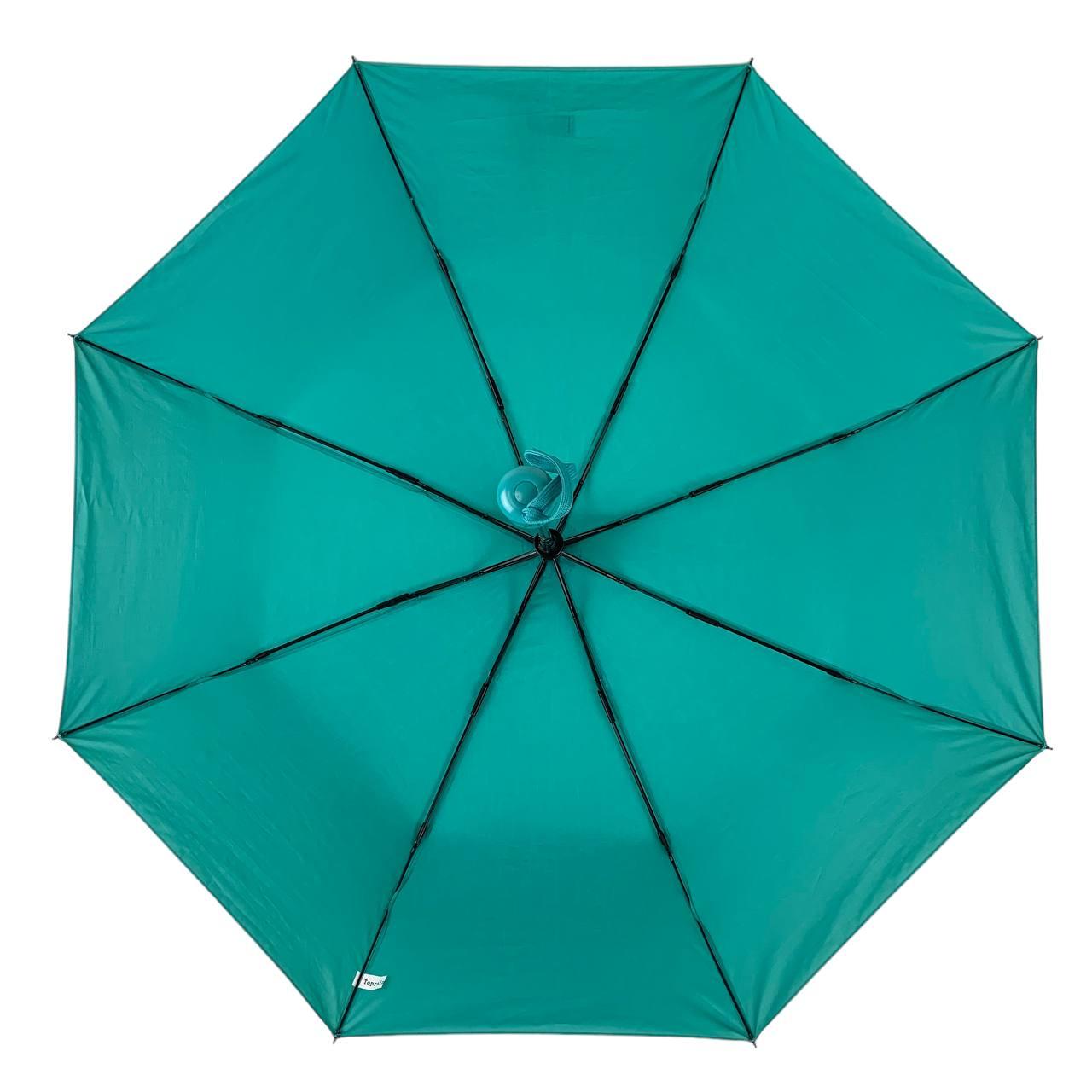 Женский складной зонтик полуавтомат Toprain 97 см бирюзовый - фото 3
