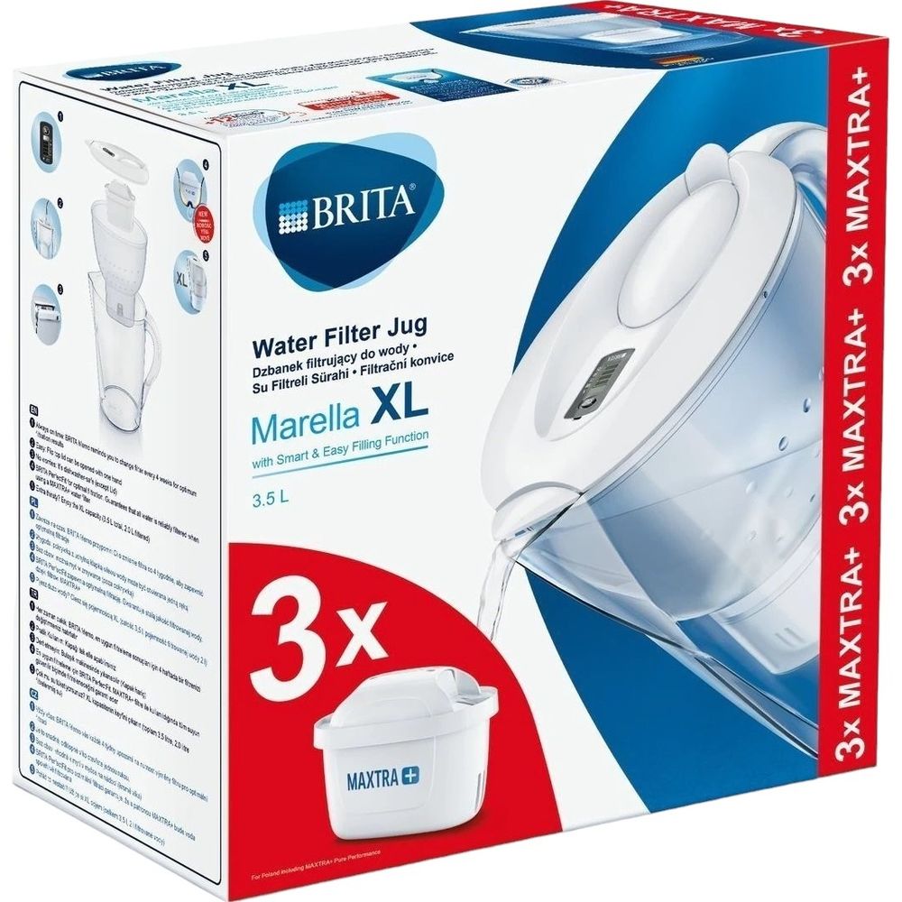 Фильтр-кувшин Brita Marella XL Memo белый 3.5 л + 3 картриджа (1040212) - фото 3