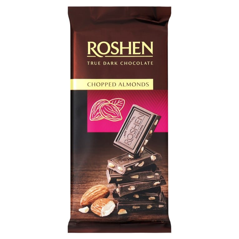 Шоколад черний Roshen с подсоленным миндалем, 85 г (861864) - фото 1