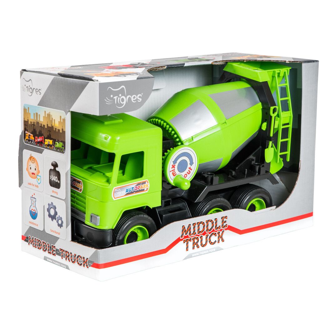 Машинка Tigres Middle Truck Бетономешалка зеленая (39485) - фото 4