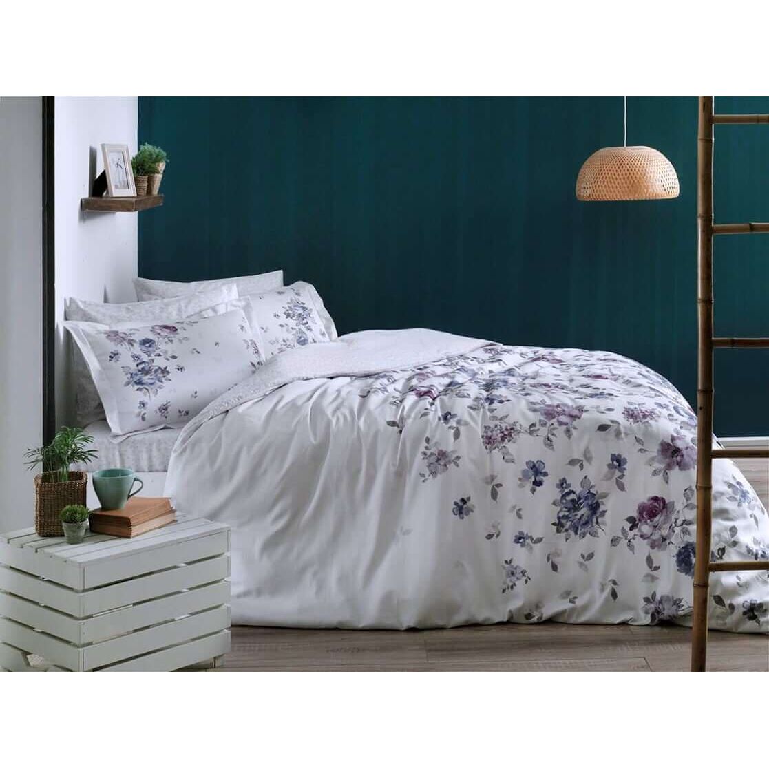 Комплект постельного белья TAC Zaira Lilac Евро Разноцветный 000229969 - фото 1
