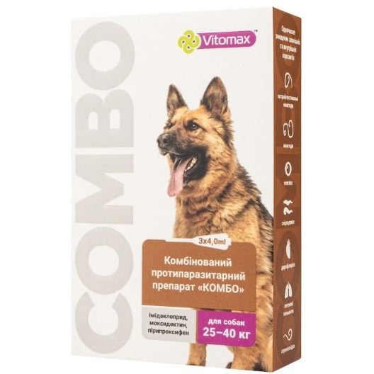 Краплі Vitomax комбо для собак 25 - 40 кг, 4.0 мл, 3 шт. - фото 2