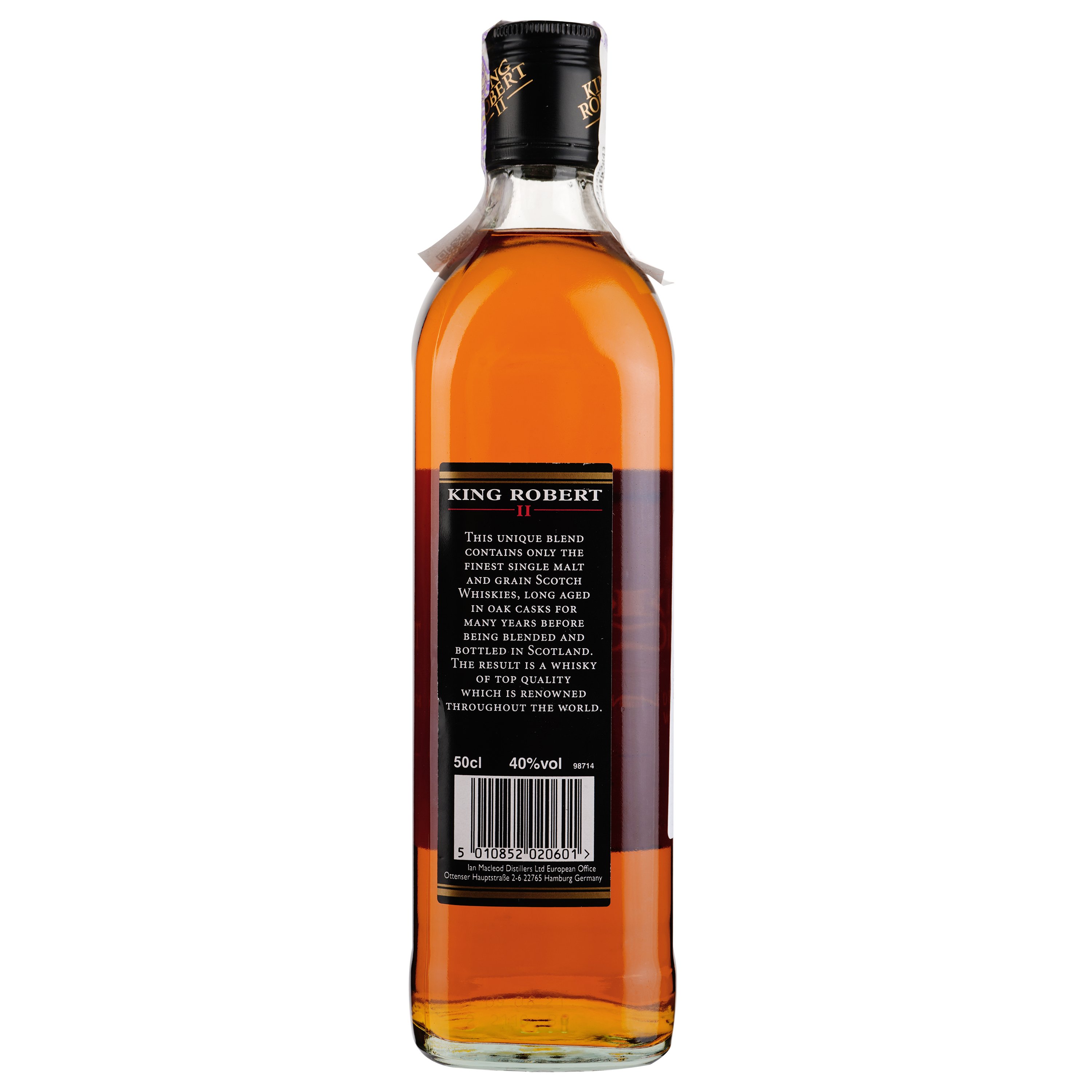 Віскі King Robert II Blended Scotch Whisky, 40%, 0,5 л - фото 2