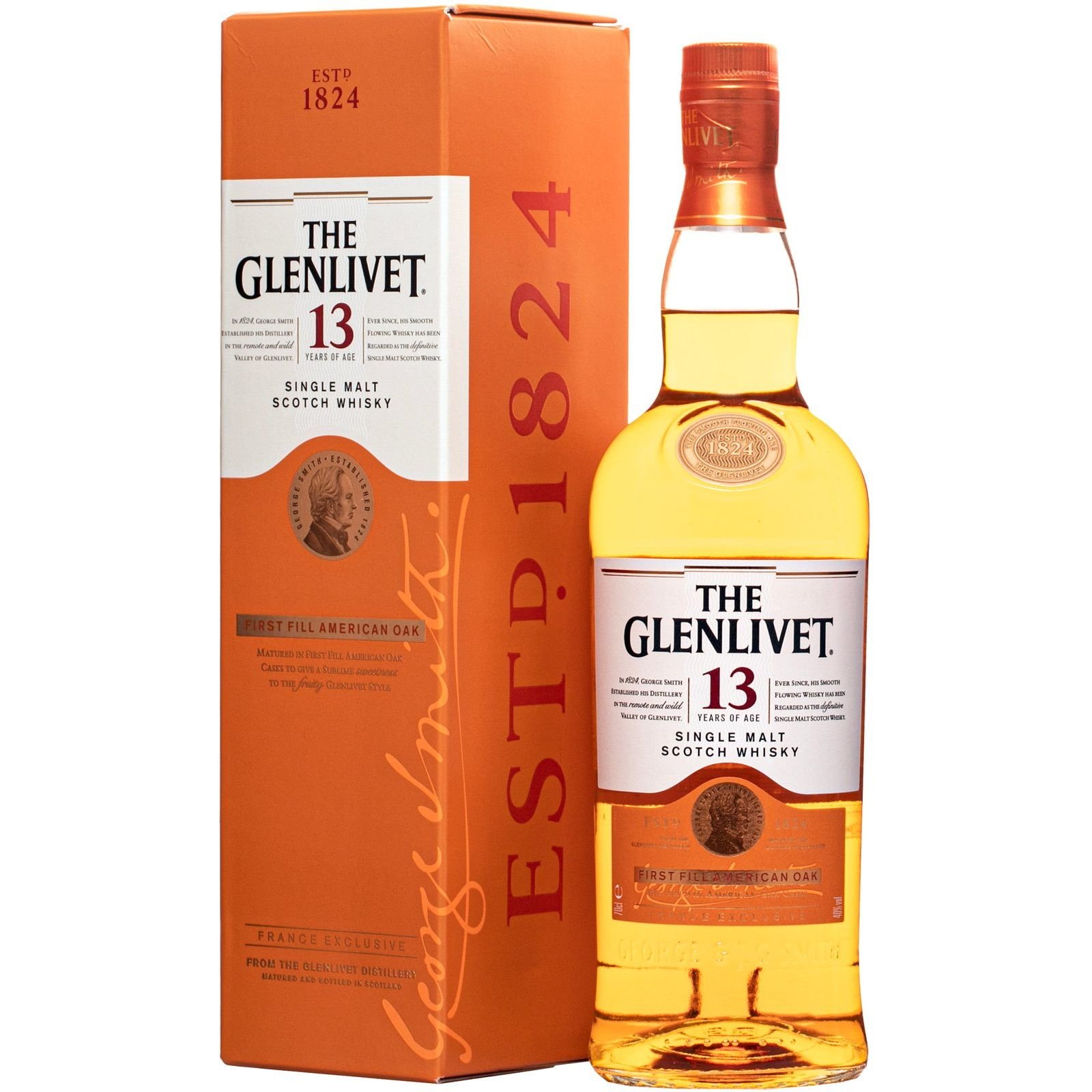 Віскі Glenlivet 13yo Single Malt Scotch Whisky 40% 0.7 л у подарунковій упаковці - фото 1