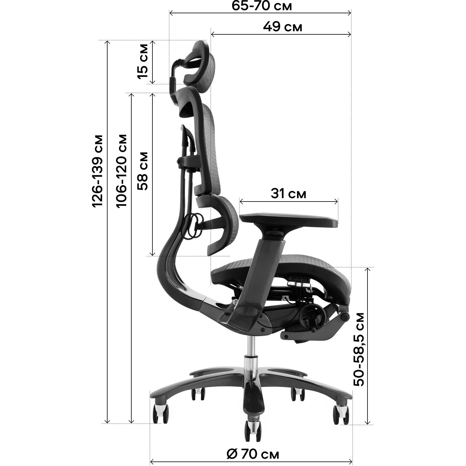 Офісне крісло GT Racer X-815L (W-85), чорно-синє (X-815L Black/Blue (W-85)) - фото 8