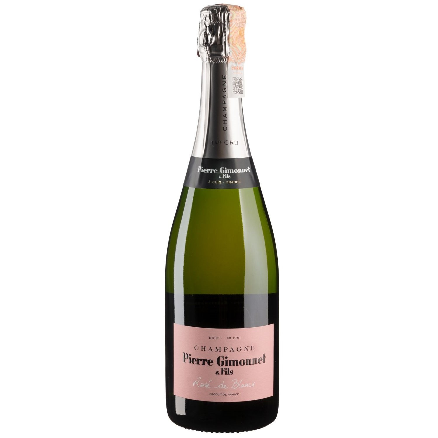 Шампанське Pierre Gimonnet&Fils Cuvee Rose de Blancs Brut Premier Cru, рожеве, брют, 12,5%, 0,75 л (49267) - фото 1