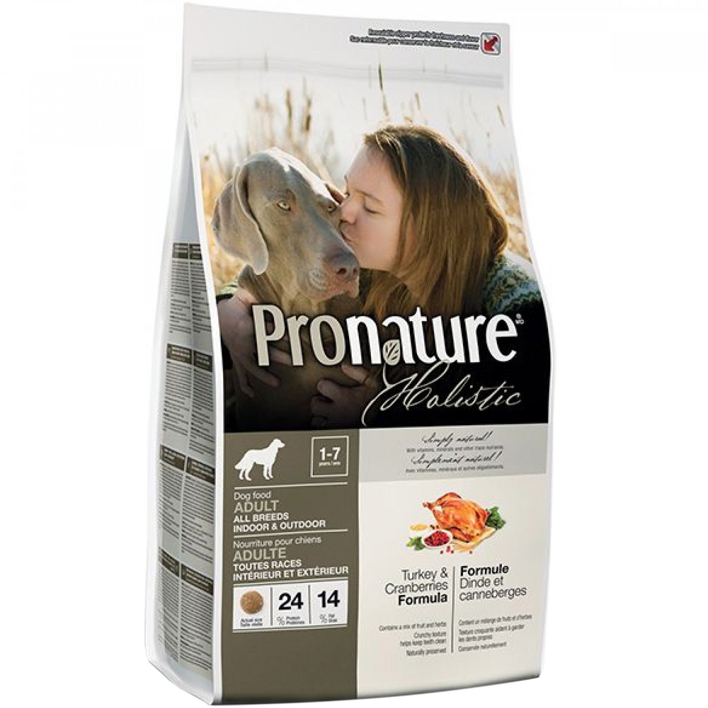 Сухой корм для собак Pronature Holistic с индейкой и клюквой 13.6 кг - фото 1