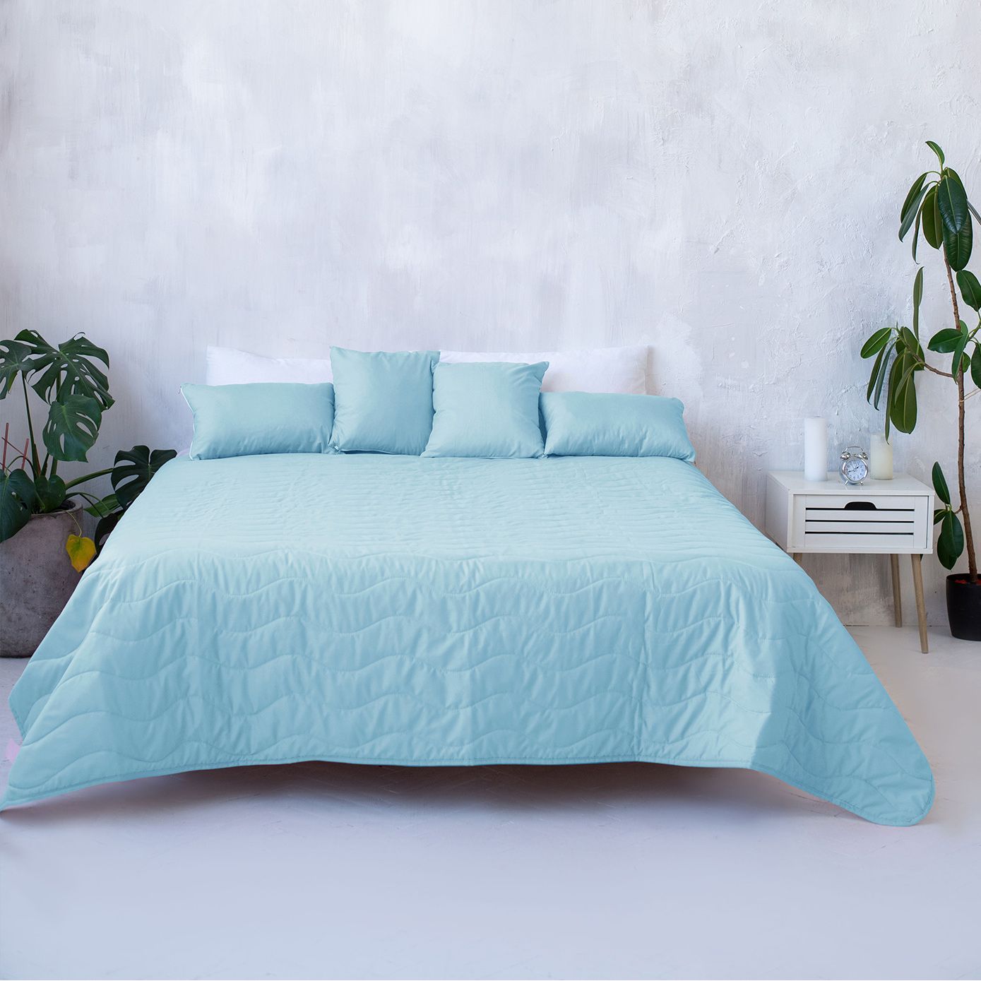 Декоративное покрывало Sonex Capri 220х240 см голубое с белым (SO102402) - фото 8