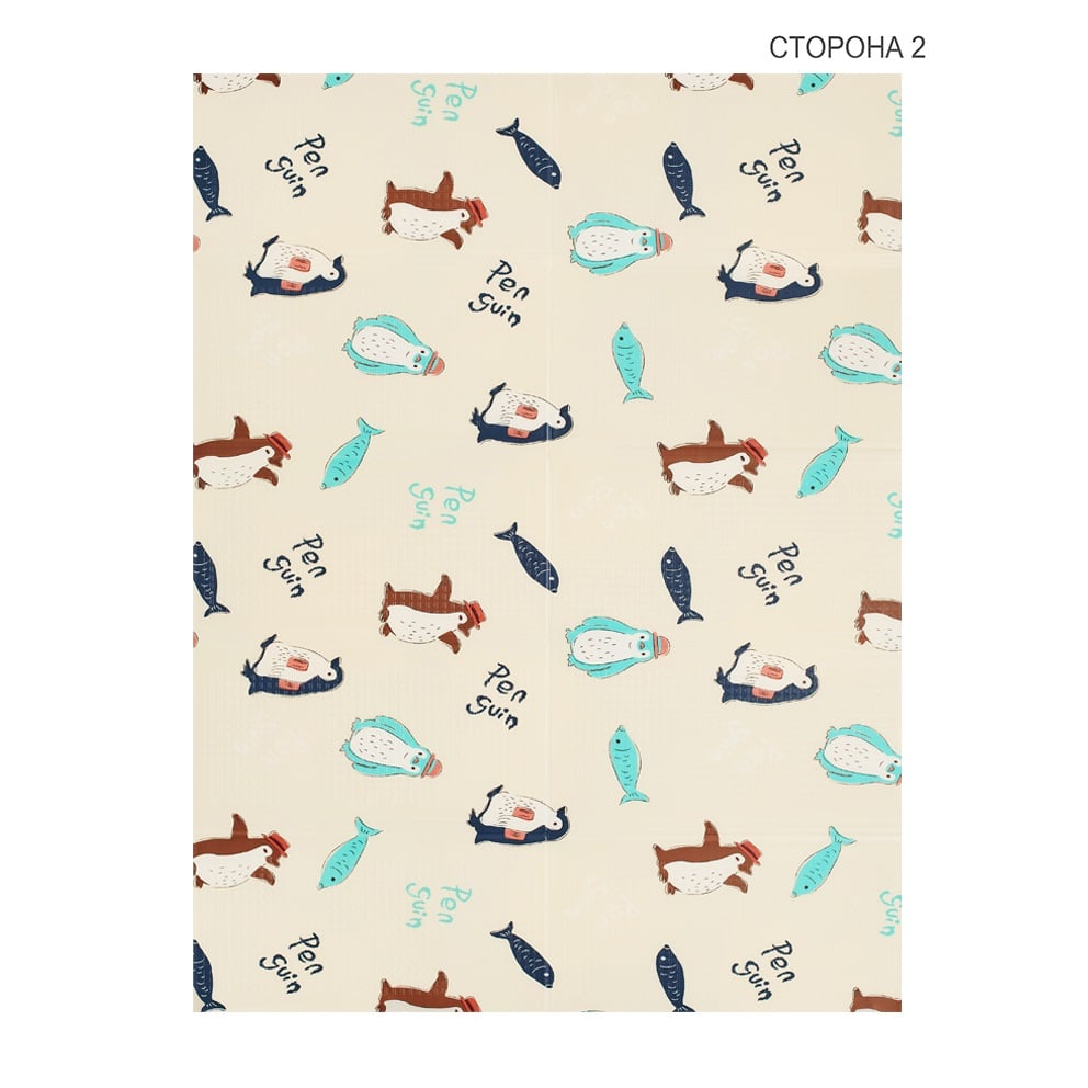 Дитячий двосторонній складний килимок Poppet Білі ведмежата та Грайливі пінгвіни, 150х200х0,8 см (PP015-150H) - фото 3
