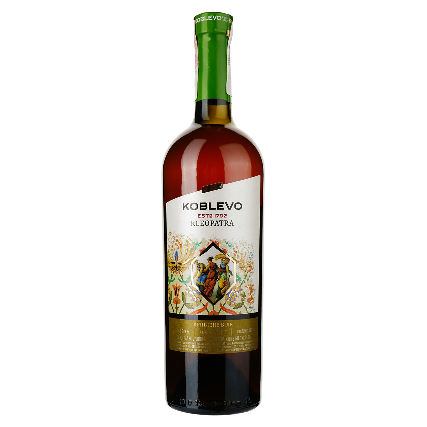 Вино Коблево Бордо Клеопатра, біле, солодке, 17%, 0,75 л - фото 1