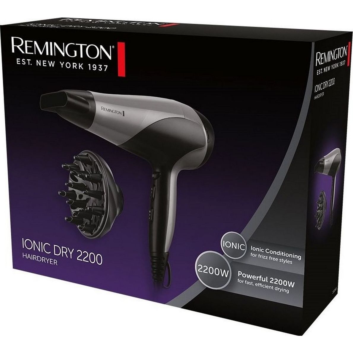 Фен Remington Ionic Dry D3190S сіро-чорний - фото 4