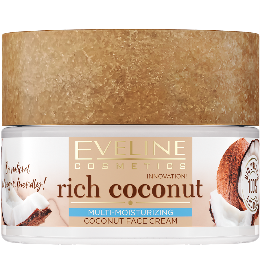 Интенсивно увлажняющий кокосовый крем для лица Eveline Rich Coconut, 50 мл - фото 1