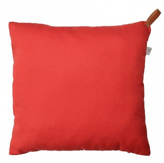 Подушка декоративна Прованс Scarlet зі шкіряним хлястиком, 45х45 см (14958) - фото 1
