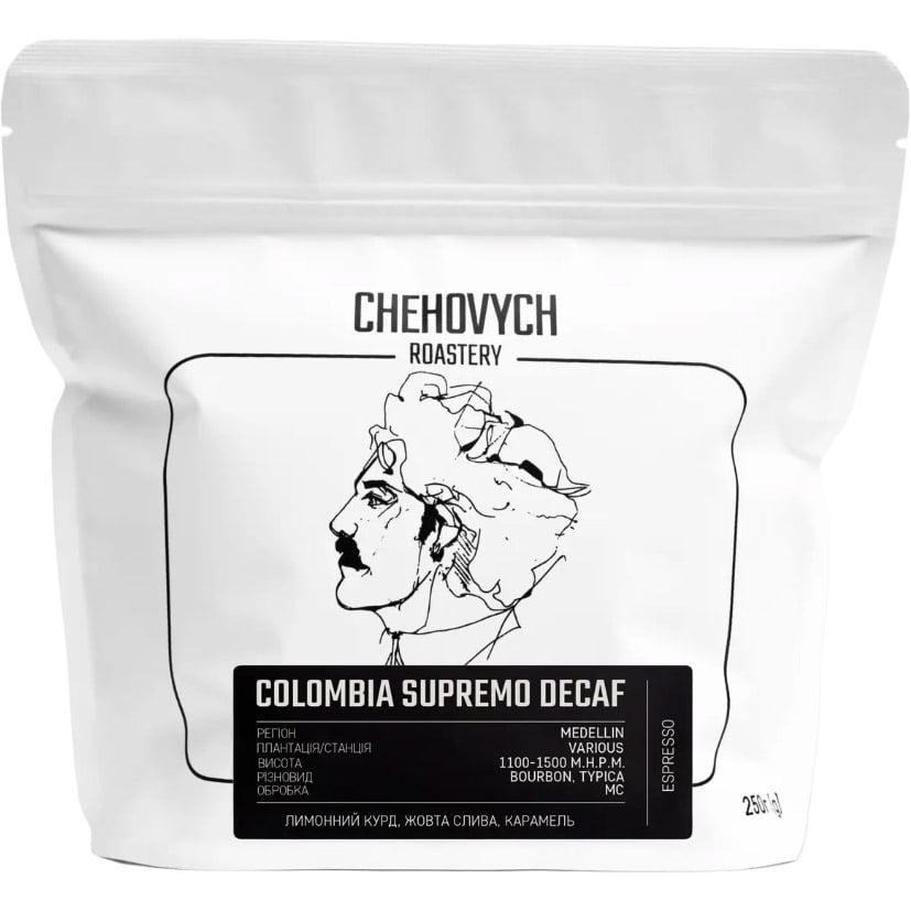 Кофе зерновой Chehovych Colombia Supremo Decaf, 250 г - фото 1