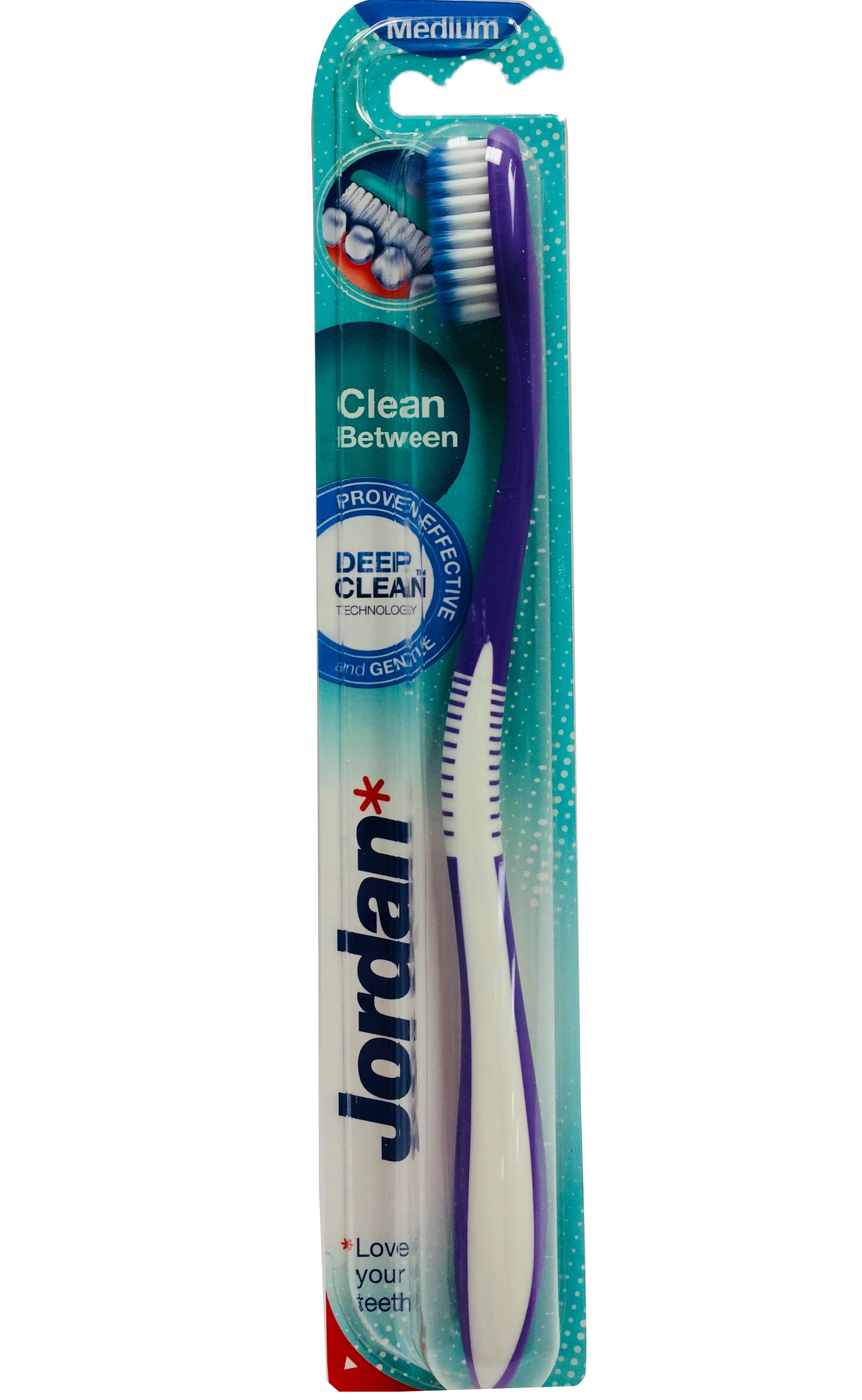 Зубна щітка Jordan Clean Between, для чутливих зубів та ясен, фіолетовий з білим - фото 1