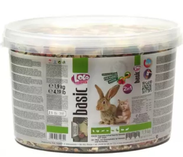 Полнорационный корм для хомяка и кролика Lolopets, с фруктами, 1,8 кг (LO-71065) - фото 1
