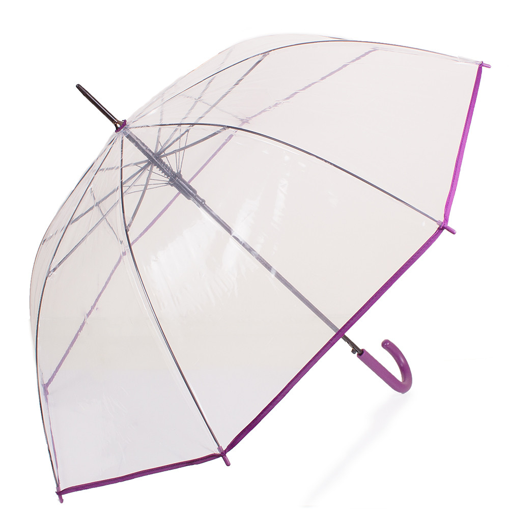 Жіноча парасолька-палиця напівавтомат Happy Rain 105 см прозора - фото 2