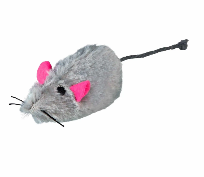 Игрушка для кошек Trixie Мышка с пищалкой, 9 см, в ассортименте (4116_1шт) - фото 1