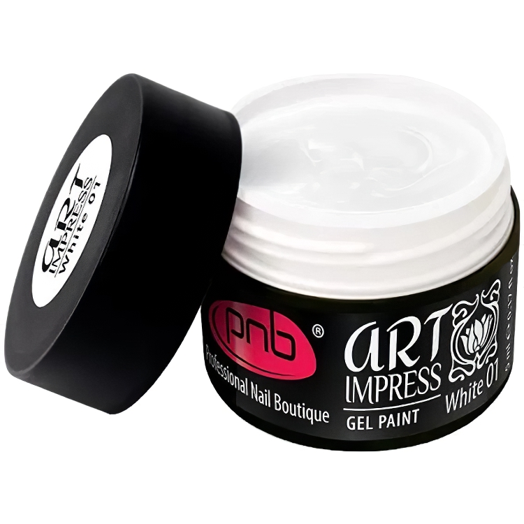 Гель-краска PNB UV/LED Art Impress gel paint white 01 белая 5 мл - фото 1