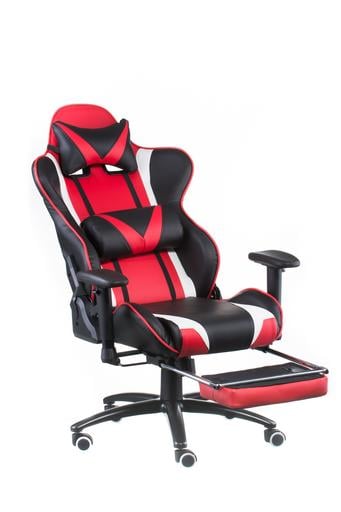 Геймерське крісло Special4you ExtremeRace з підставкою для ніг чорне з червоним (E4947) - фото 11