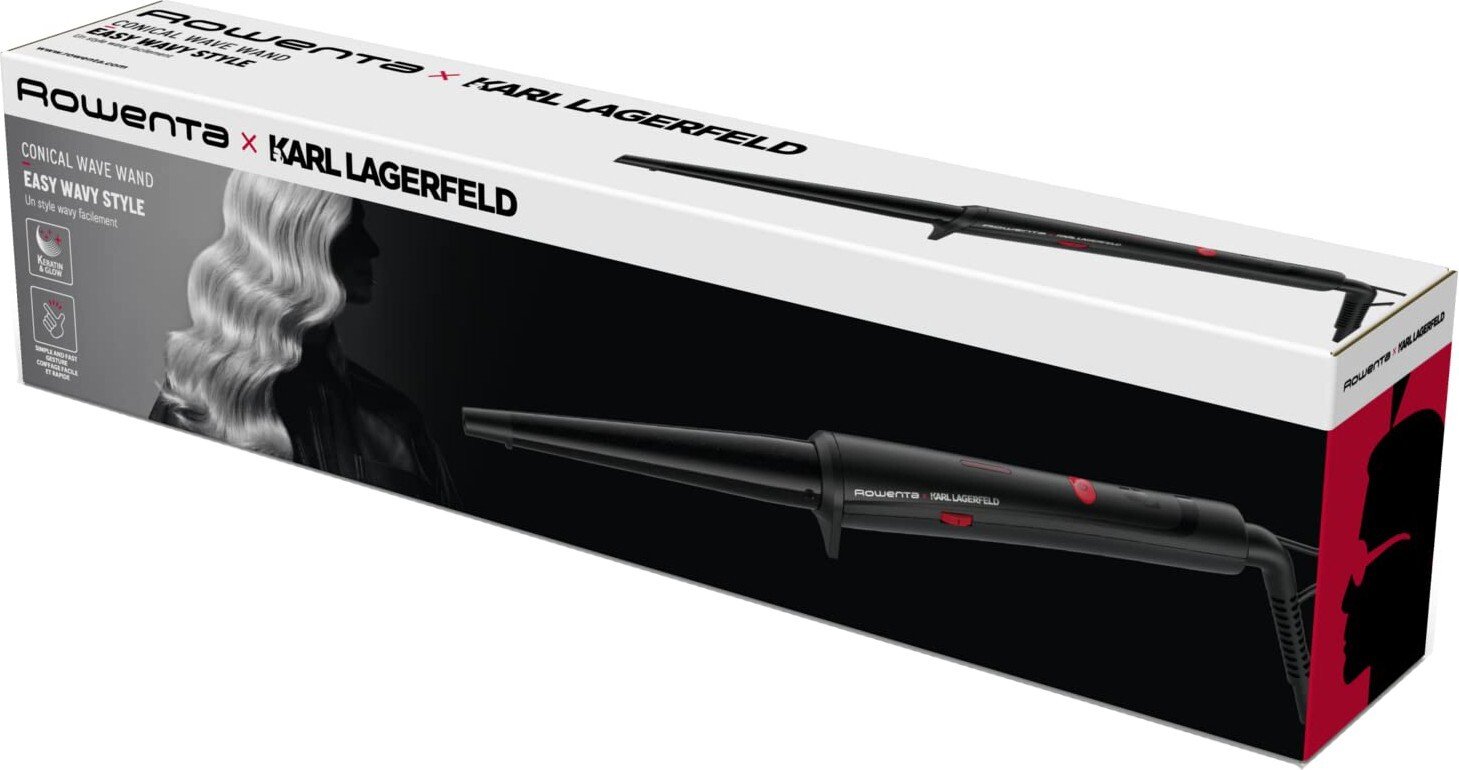 Плойка Rowenta x Karl Lagerfeld Conical Curler, черная (CF324LF0) - фото 2